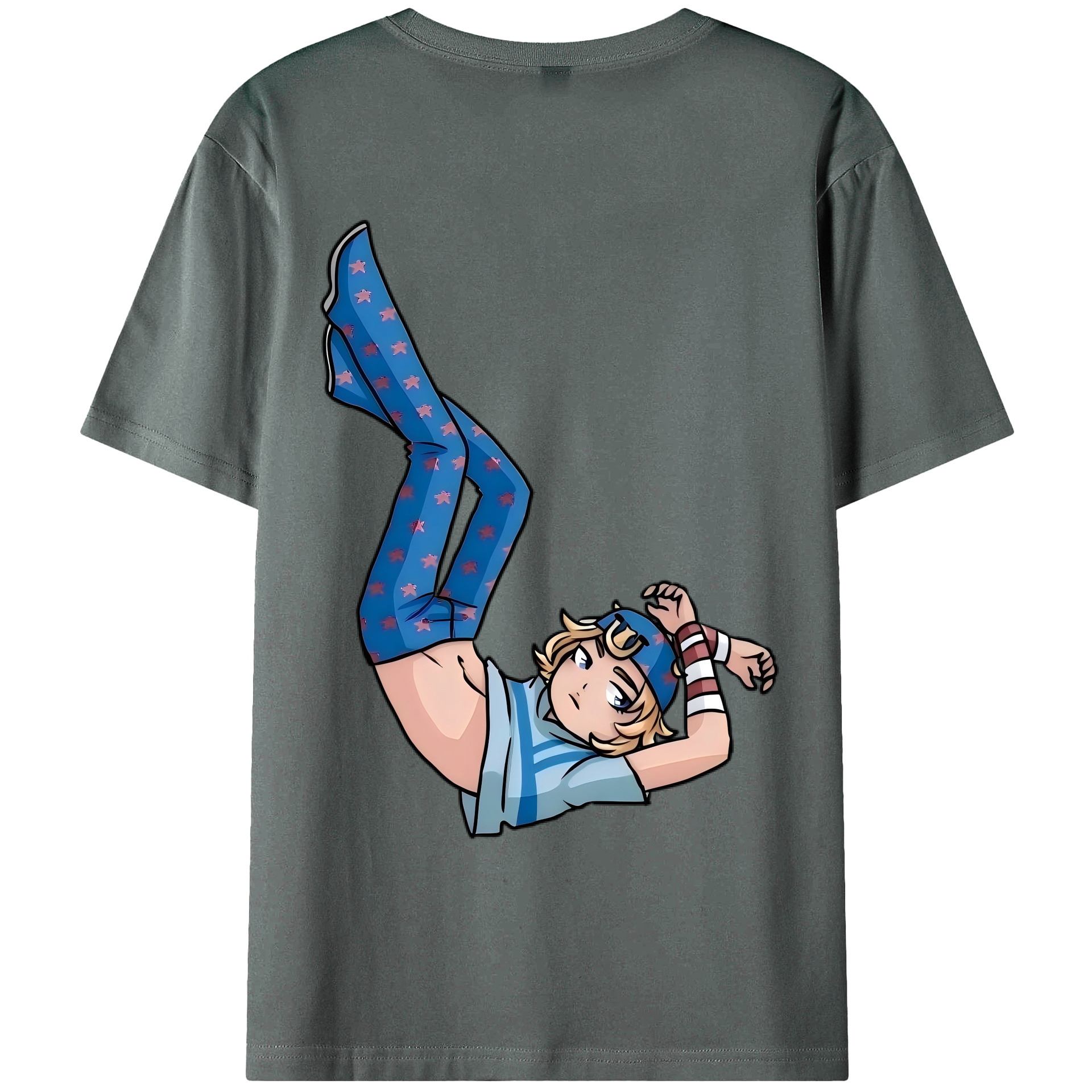 （画像用） ジョジョの奇妙な冒険 グイード?ミスタ JoJo's Bizarre Adventure Guido Mista 綿100％ メンズ半袖Tシャツ（バックプリント） 通気性